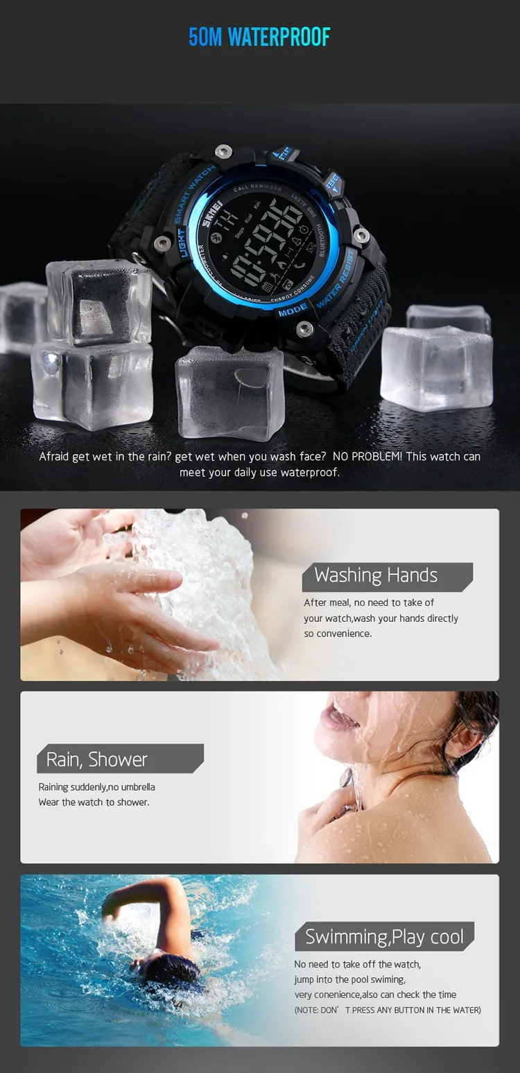 Men Sport Pedometer Watch Women Fashion Outdoor Digital Watches Calorie Tracker Bluetooth ios Android Skmei Fitness Smart Watch
