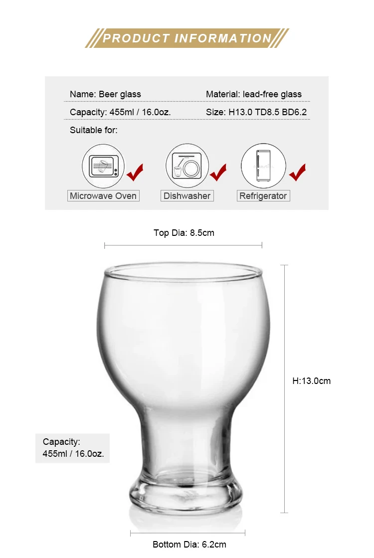 Wholesale funky glassware custom bar IPA beer glass cups 16 oz