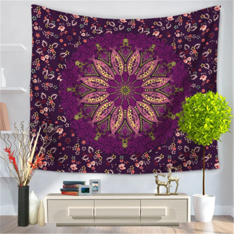 75*90cm Bohemian Tapestry Living Room Bedroom Dorm Wall Art Decoration Mandala Hippie Popular Wall Hanging Psychedelic Tapestry
