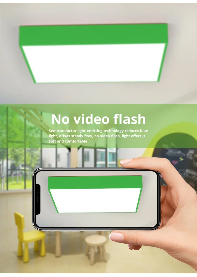 product color led square pendant light for gyms shopping malls supermarkets kindergartens industrial style creative shape lamp-3