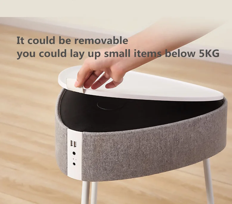Fashionable Design Multiuse Living Room Smart Music Furniture Bluetooth With Removable Tray With USB Port Table Speaker - ANKUX.COM