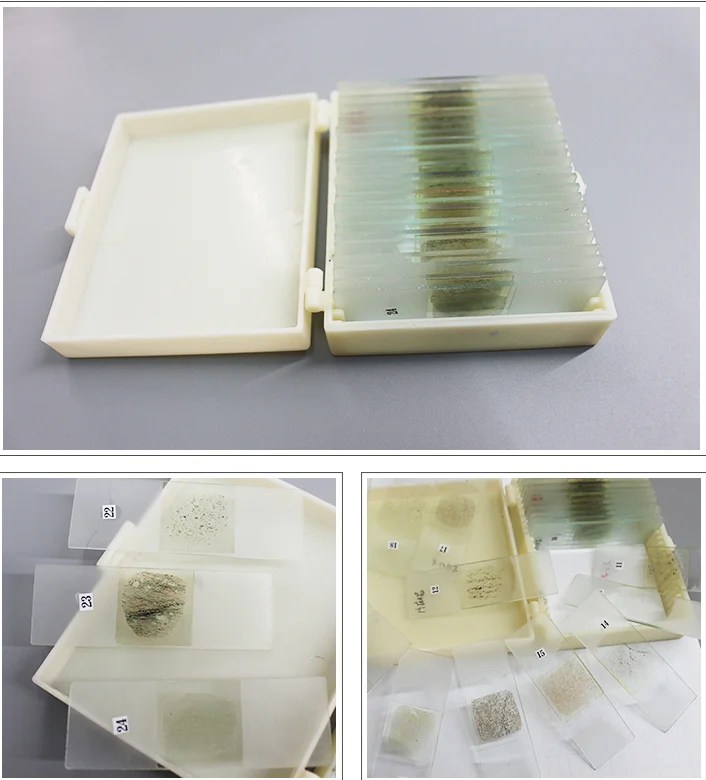 Geography Educational Mineral Thin Section 24 Pcs Prepared Microscope Slides Set