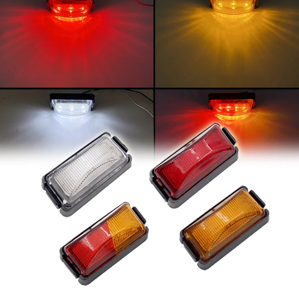 1X 6LED Dual Color Red Amber 10-30V Side Marker Light New 73mm Truck Trailer Tray-back RV Caravan Tail Position Indicator manufacture