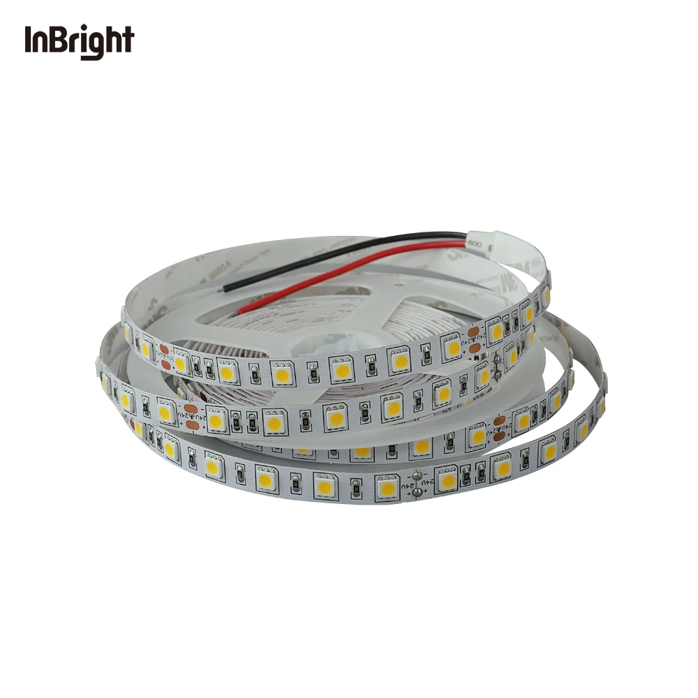 factory direct sale high quality ceiling best indoor led light strip 5m roll DC 12V 24V smd 5050 flexible led light strip