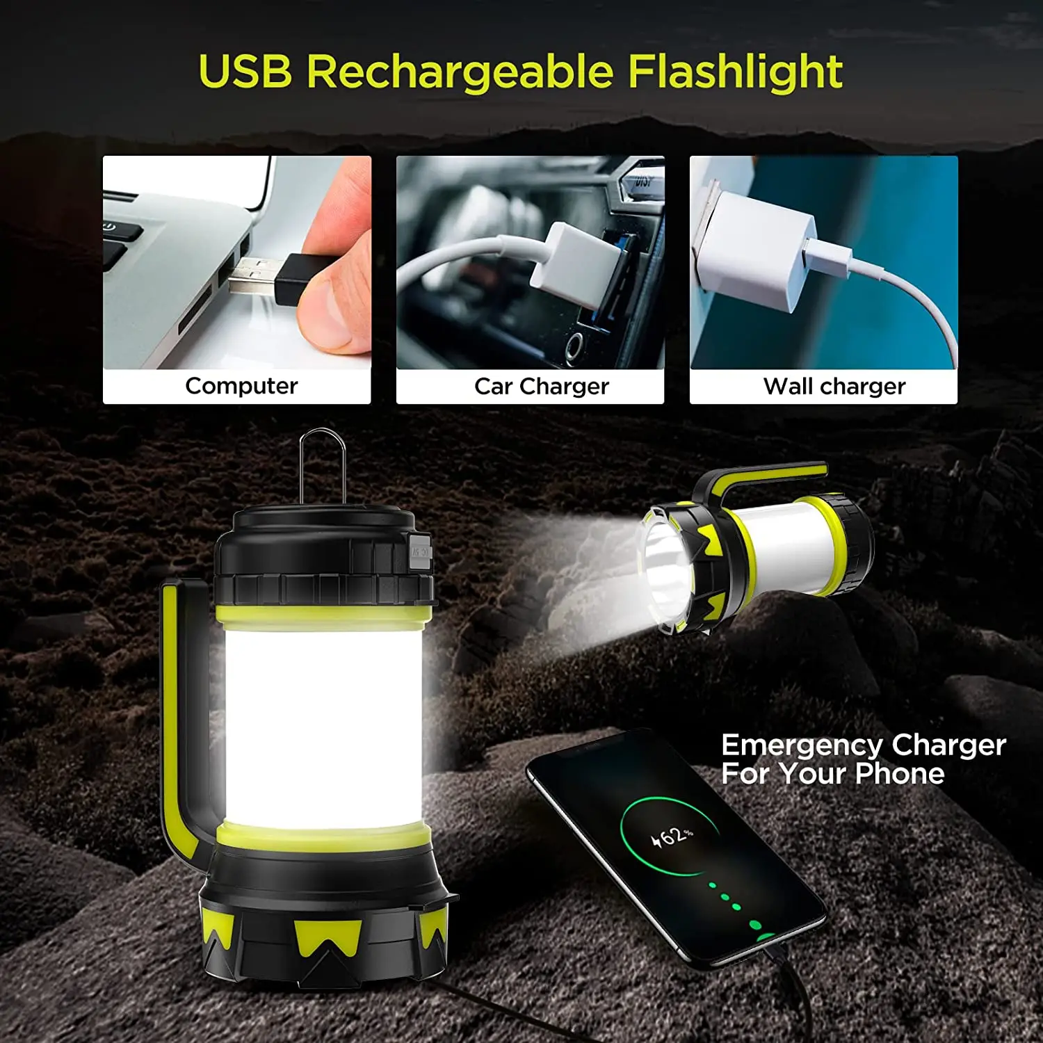Oem Recharge Light Lantern Energy Saving Portable Waterproof Usb