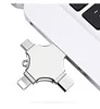 4 in 1 OTG USB Flash Drive Memory Card Reader (with 8,16,32,64, 128GB TF Card Options) for iPhones, iPads, MacBook, Android