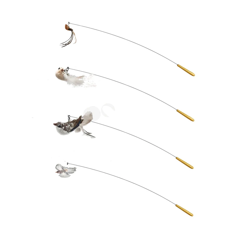 Feather foam bird cat wand toy overview