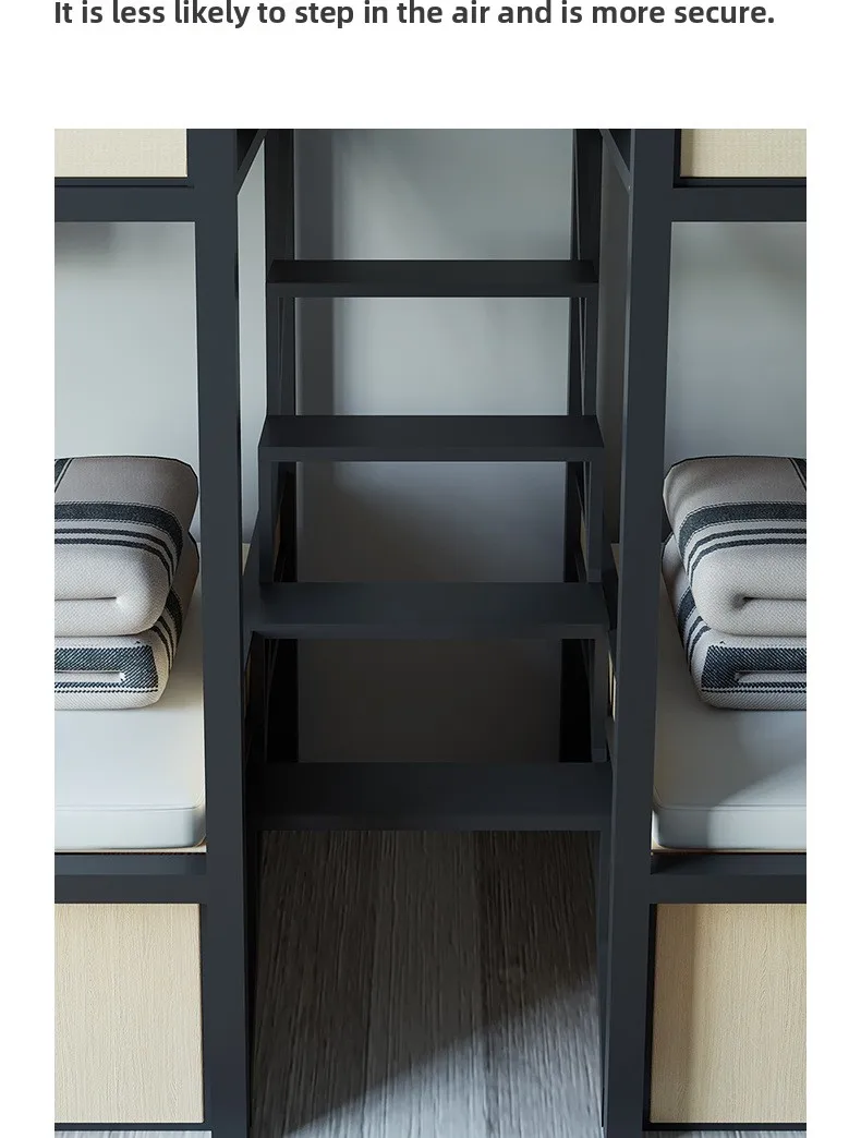 product modern two layer conjoined bunk iron bed student dormitory metal bunk bed-18
