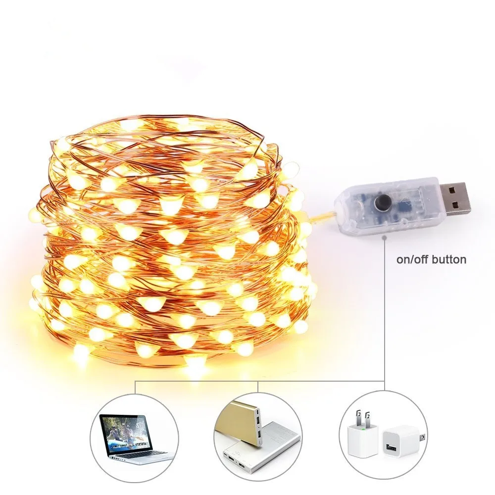 Manufacturer decoration electrical starry rope flexible copper string lights lamp mini usb led light