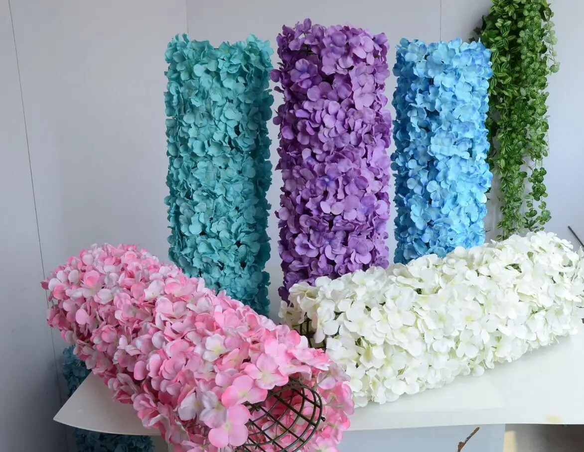 Artificial Hydrangea Flower Wall Wedding Backdrops With Flowers Buy