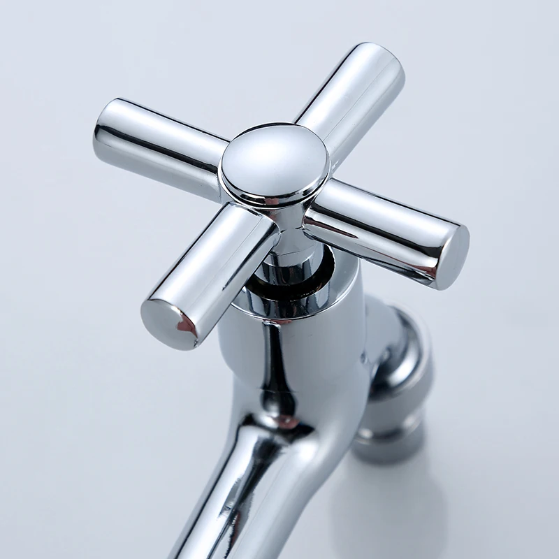 Chrome Plated Polishing Finish Hot Sell Cross Handle Type Washing Machine Water Tap By