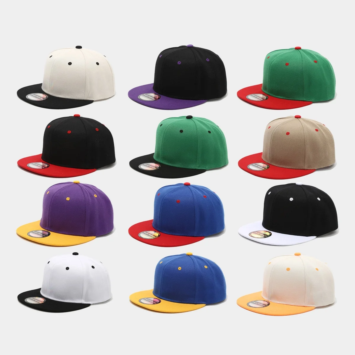 Split Color Cap Popular Two Tone Color Snapback Caps Flat Brim 6 Panels Outdoor Street ...