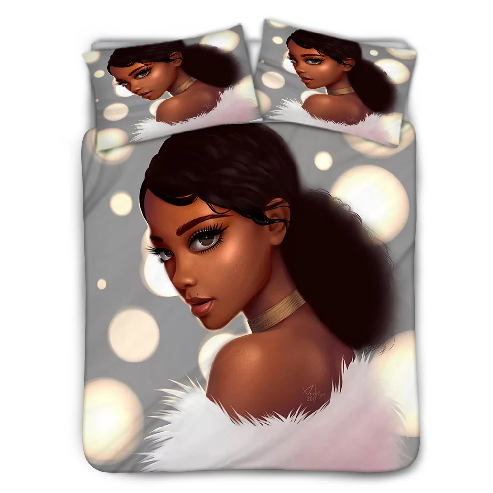 hot sale luxury design modern african black art girls printed