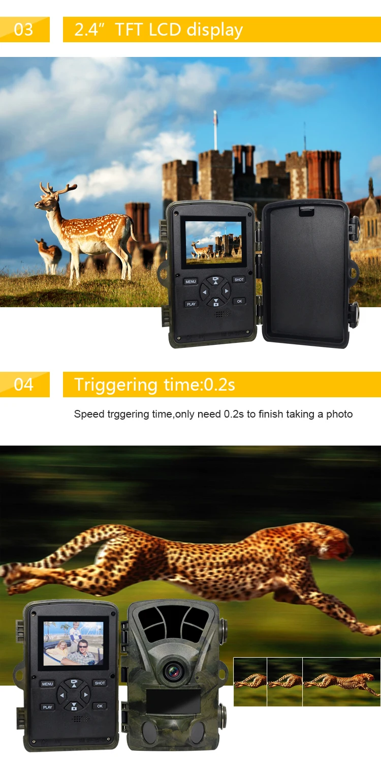 4K 20 MP Wild Game Trail Kamera Fotofallen mit 30 Meter Erkennungsentfernung 0,2 s Auslösegeschwindigkeit 2,4 Zoll TFT LCD für Sicherheit – Detail 3