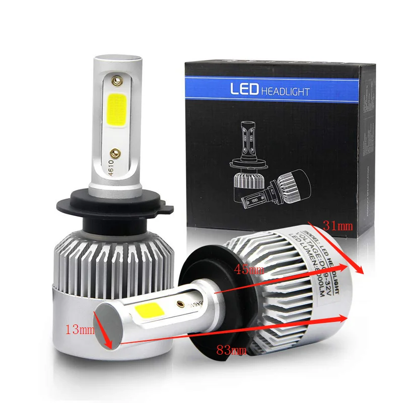 

auto 2 h4 led headlight 2 cob car h7 led headlight bulbs led headlight led headlight led c6 2 9005 hb3,2 Pieces
