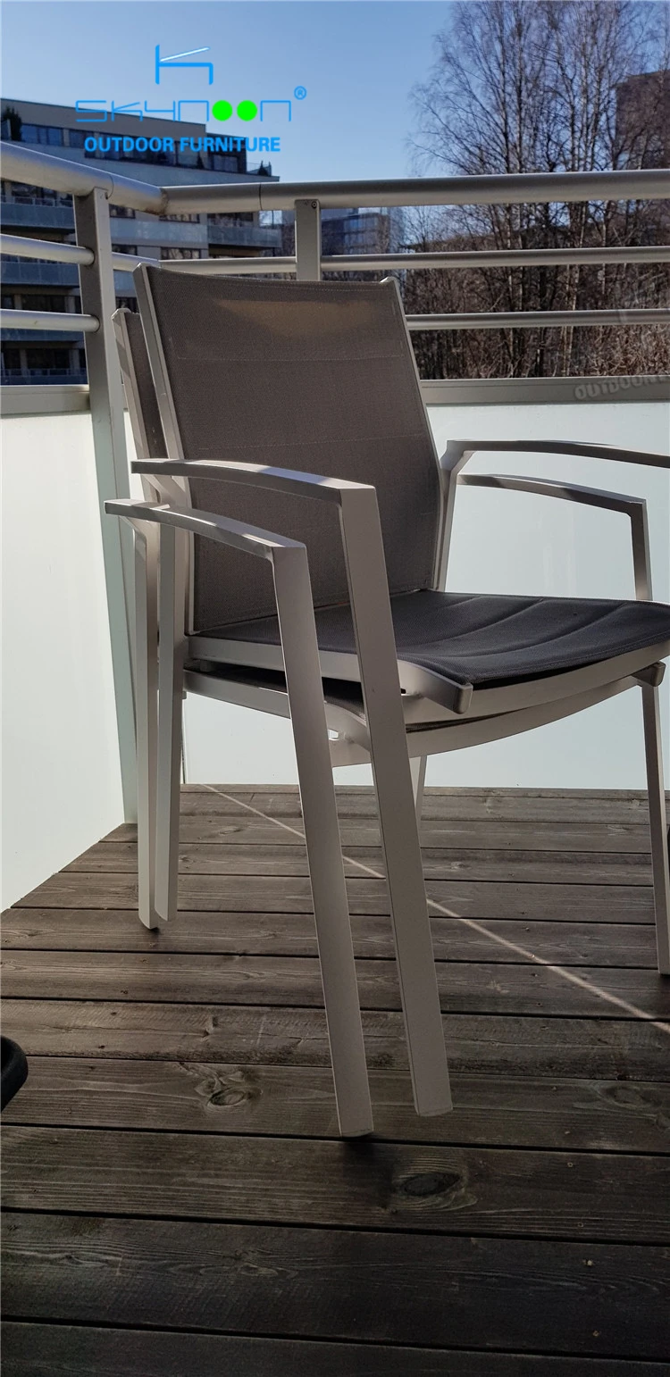 Cheap Hot Sell Aluminium Outdoor Dining Chair Patio Stackable Sling