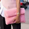 Wholesale Jtfur Women Fashion Real Fur Monster Handbags Shoulder Bag Sheepskin Clutch Bag