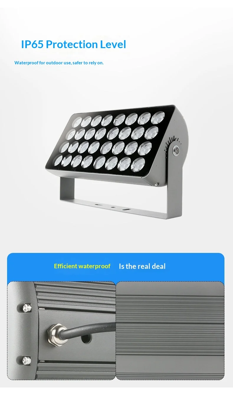 product led beam aluminum outdoor waterproof flood light 108w 200w dmx512 full color tree light for hotel exterior wall-7