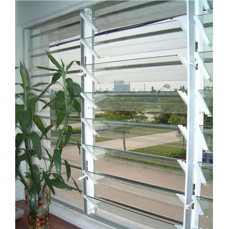 Hot sell indoor louvre adjustable aluminium window shutters for 5mmtempered glass