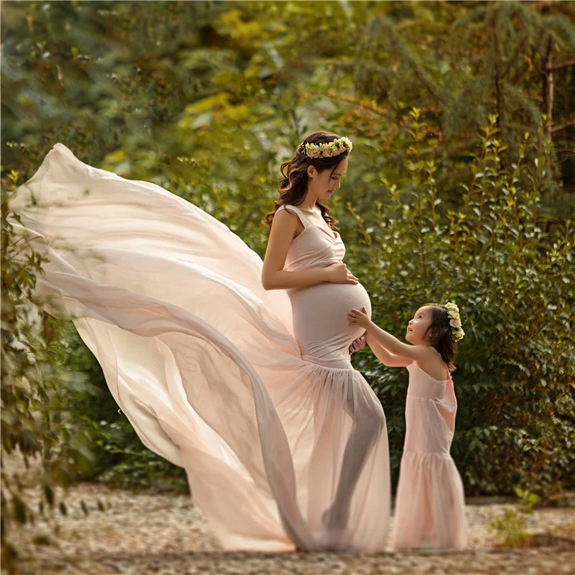 Sweetheart Mermaid Slim Fit Maternity Wedding Dress Mum and Me Outfits Maxi Pregnancy Gown for Photoshoot Baby Shower Dresses