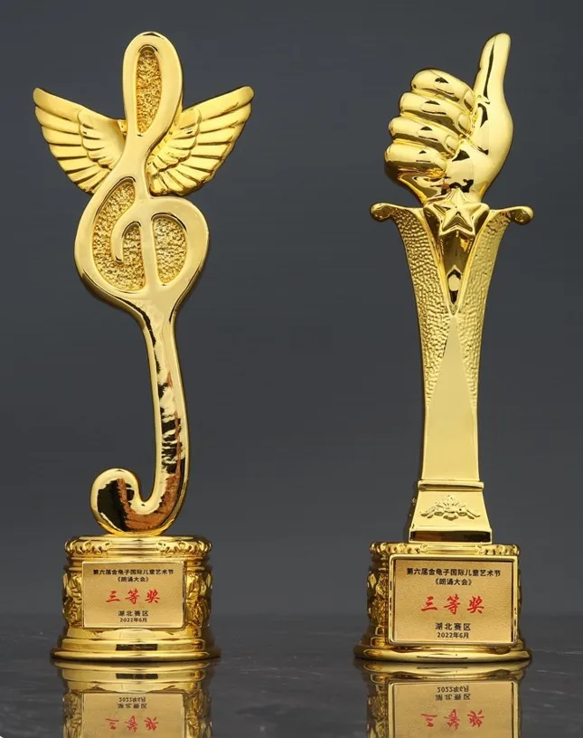 Resin crystal trophy wholesale gold-plated shinning trophy sports trophy manufacture