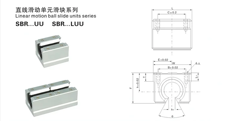 30mm Open Linear Bearing Slide Block SBR30UU Aluminum Alloy Open Linear Motion Bearing Slide Block for Transmission Device 