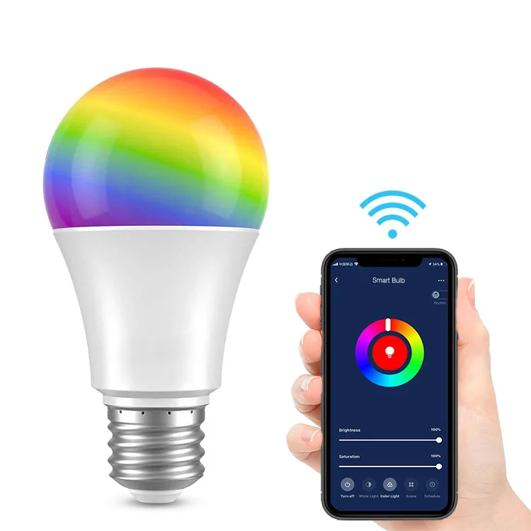 Smart App Control Smart LED Light Bulb Wifi Compatible With Alexa Google Home Assistant A60 8W 800lm B22 E26 E27