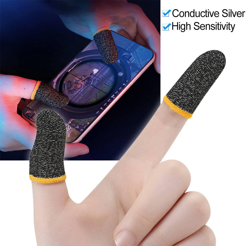 Sensitive Mobile Phone Gaming copper fiber Finger Sleeve anti-sweat Touchscreen Controller Sweatproof Finger sleeve