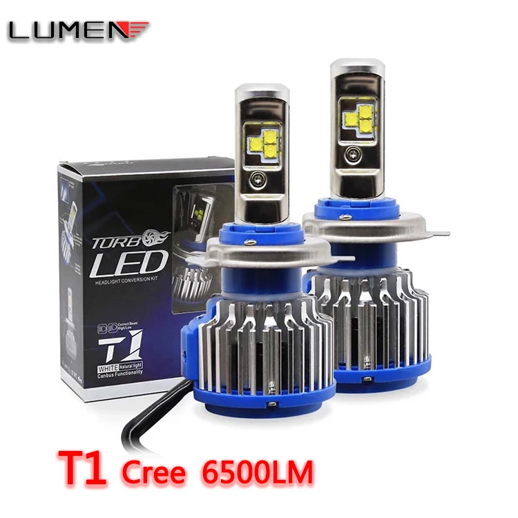 LUMEN T1 Cree Chip 4040 48W 6500LM 6000K car LED headlight H1 H3 H7 H8 H9 H11 9005 9006  LED headlight bulb
