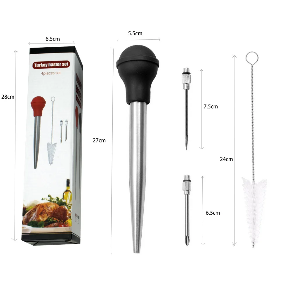 Turkey Baster Injection Needles With Pump Suction Clean Brush Set