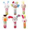 5 cute baby cartoon animals puppy owl rabbit bee stick toy baby hand rattle baby comfort toy