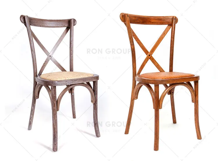 Wholesale Manufacturer Banquet Event Wedding Party Crossback X Chair solid wood stackable oak cross back wooden dining chairs
