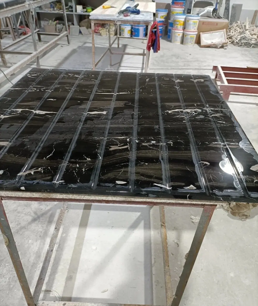 Polished Natural Galaxy Black Marble Slab Plate for Countertops Wall Pave Outdoor Decorative Materials Staircase factory