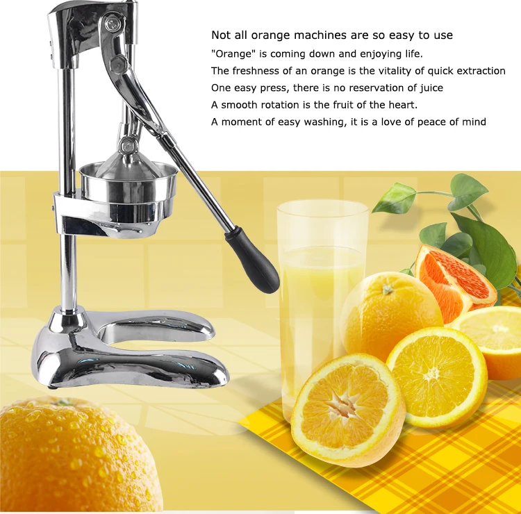 Food Grade 304 Stainless Steel Hand Pressed Orange Juice Machine Manual
