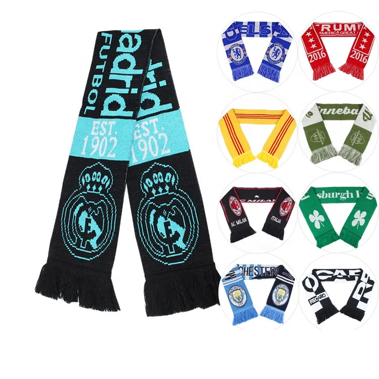 High Quality Custom 100 Acrylic Football Club Knitted Scarf Buy Scarf Acrylic Football Scarf Knit Scarf Football Scarf Product On Alibaba Com