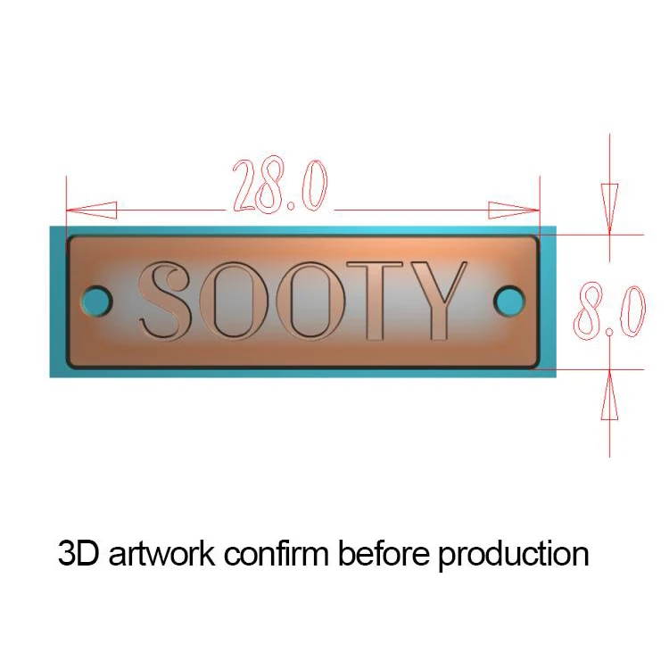 Maker made engraved brand logo custom metal tag label for clothing hat 