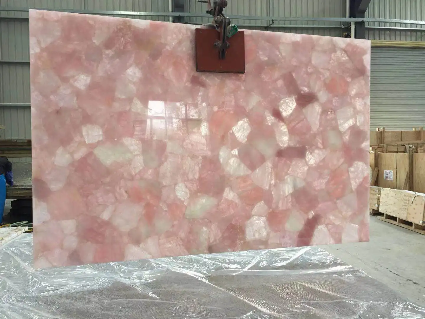 Solid Surface Pink Rose Quartz Stone Countertops Table Top ...