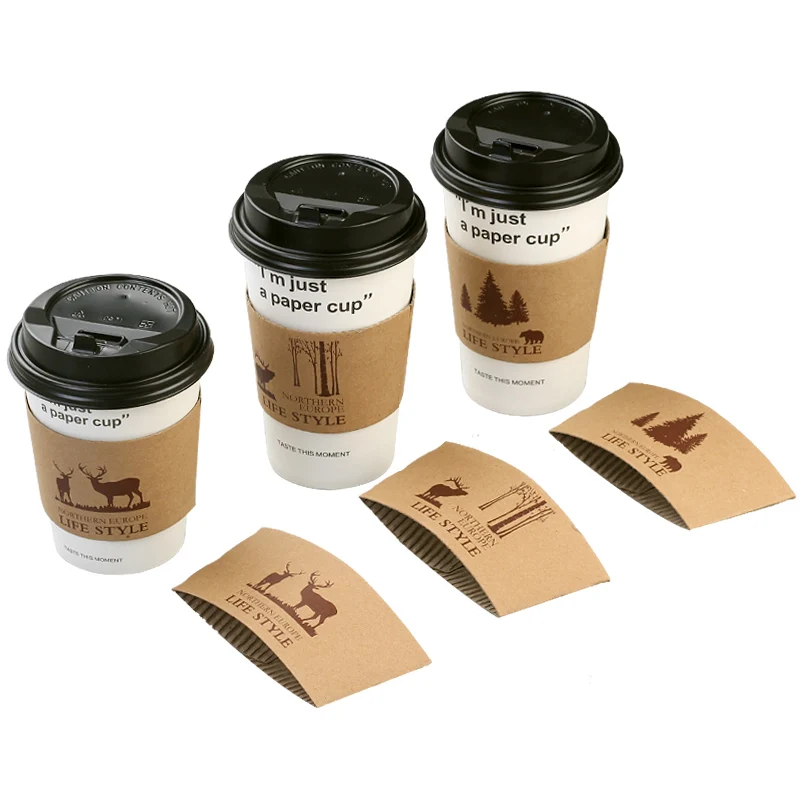 Custom Design Kraft Paper Hot Coffee Cup Sleeve With Printing Buy Cup