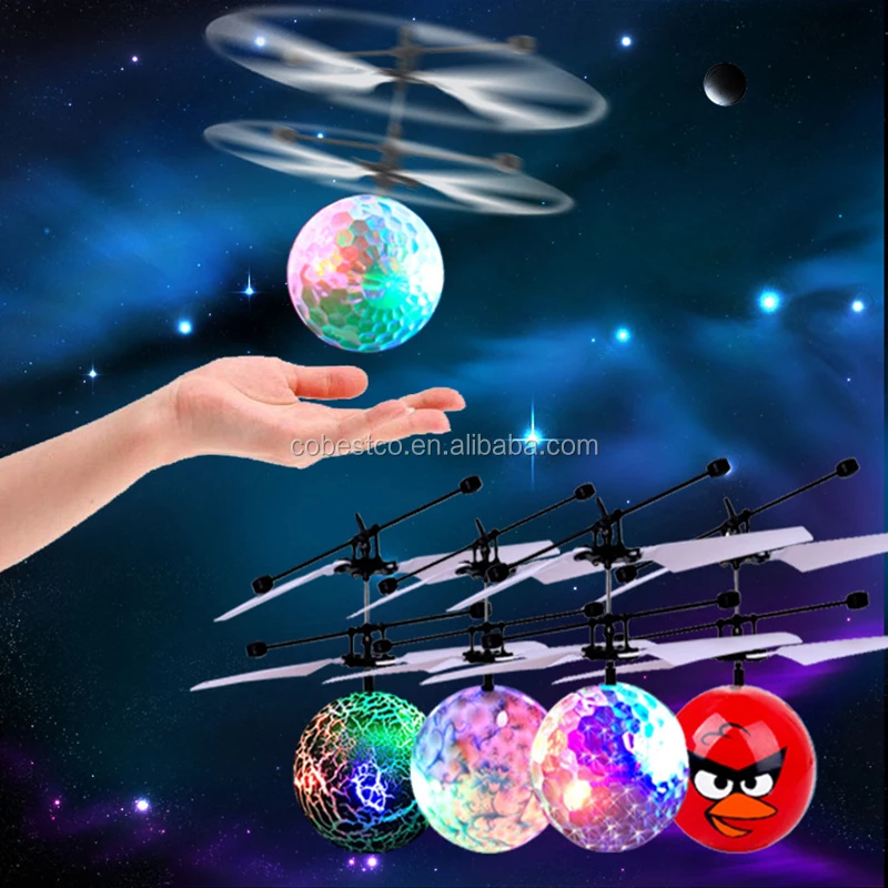 Lawary Kids Luminous Magical Electric Flying Ball Flying RC Electric Ball Colorful Flashing LED Light Ball Infrared Sensor Toy Gift 
