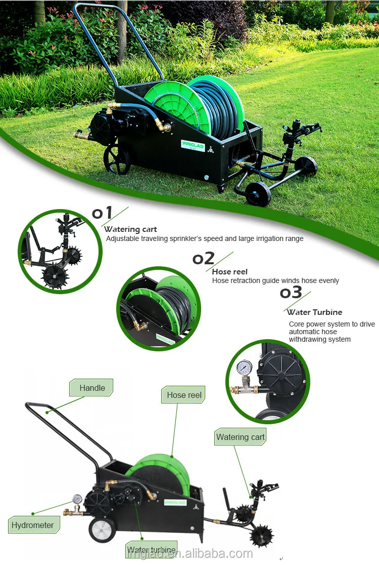 Irriglad Mechanical Fully Automatic Irrigation Garden Hose Reel Cart