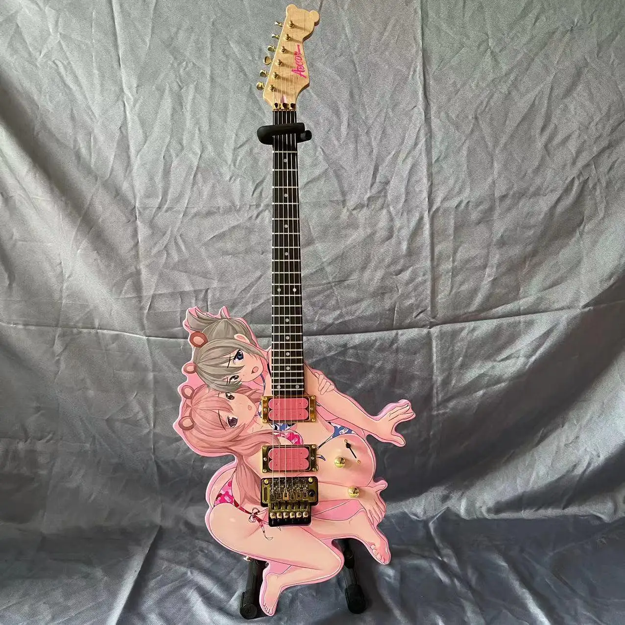 Custom Pink Electric Guitar with Special Body Rosewood Fingerboard