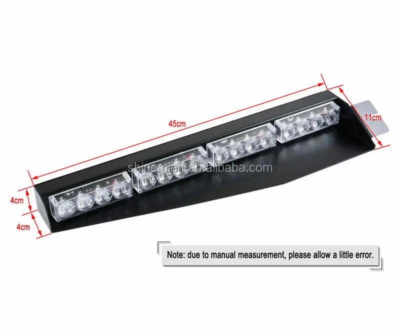 34" Amber White LED Emergency Warning Signal Strobe Visor Deck Split Light Bar 