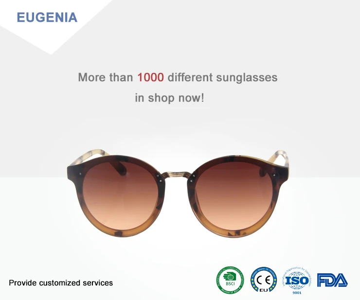 EUGENIA Sky Colour Plastic Frame Gradient WIth UV400 Round Sunglasses