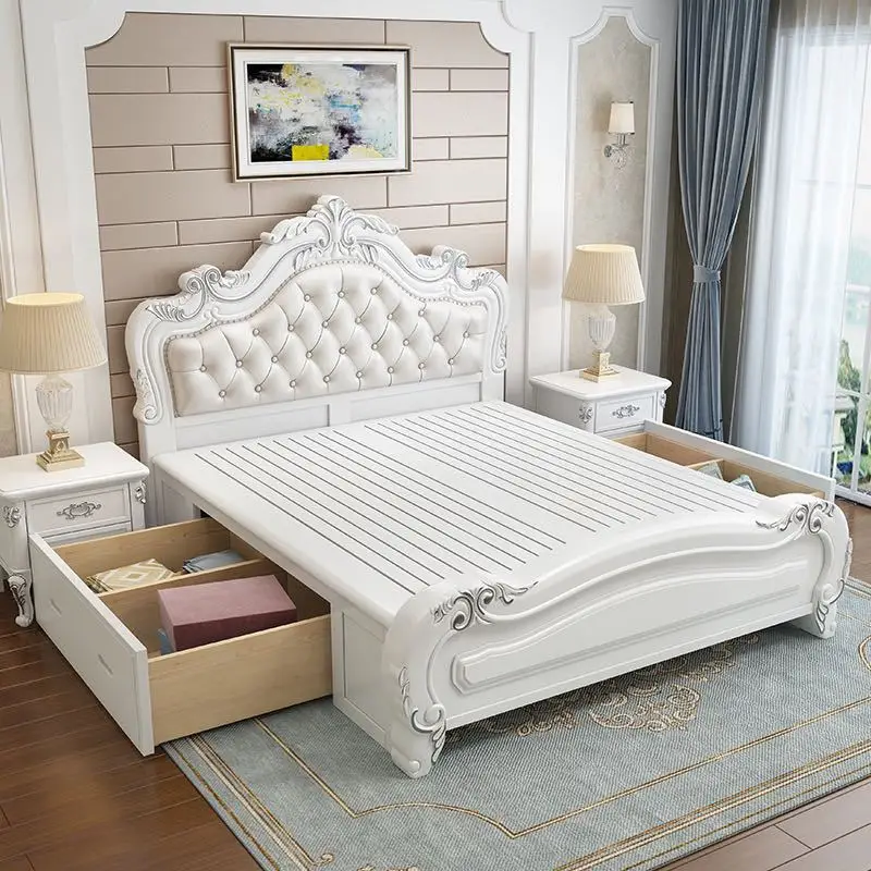 Bedroom Furniture Multifunction Storage King Size Bed With Massage Music Design Of Leather Bed 7666