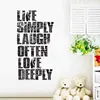 Popular Living room adhesive wall sticker text English quotes decorative glass door ceramic with removable glue decor stickers