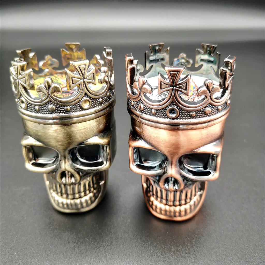 Cool King Skull Herbal Herb Bullet Bronze Tobacco Grinder Smoke Grinders Crusher