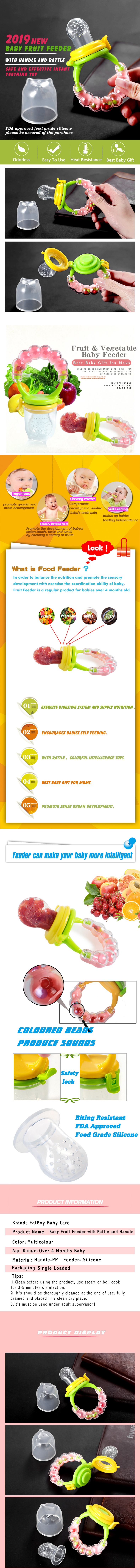 FDA Approved Food Grade Silicone Baby Fresh Fruit Food Feeder