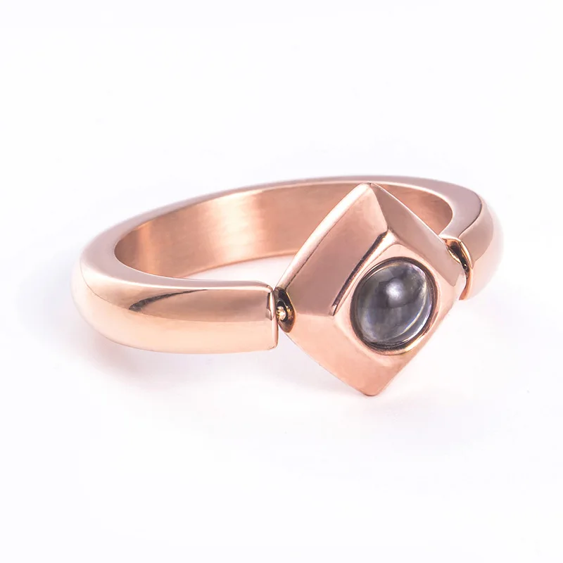 2019 Rings Jewelry I Love You In 100 Languages Titanium Steel Men Ring Support Customize Lettering Rotatable Wholesale Valentine