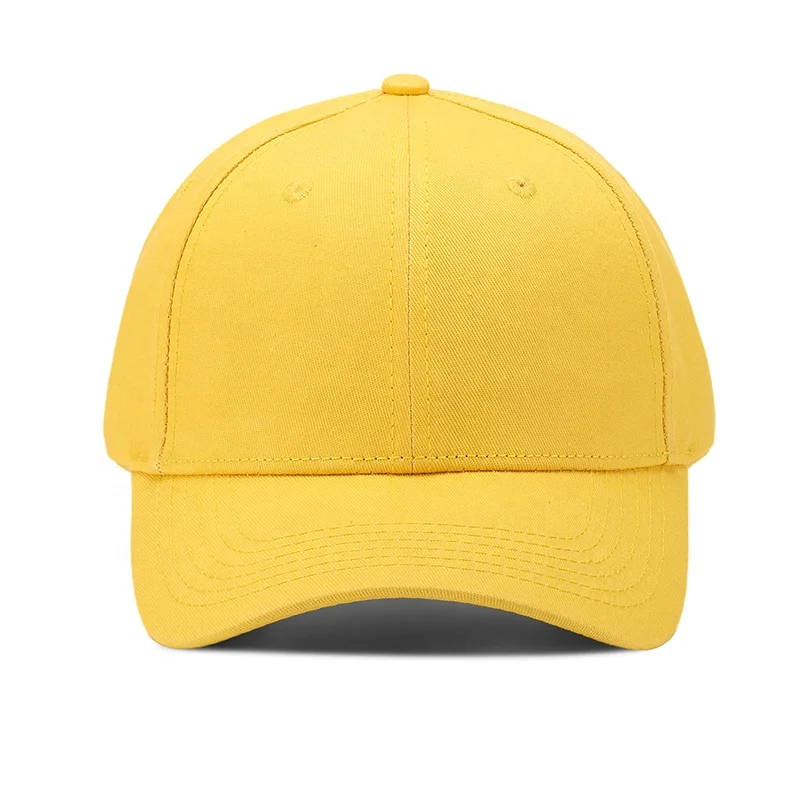 

cheap spot supply hot selling good quality blank cotton baseball caps hats for outdoor, Yellow