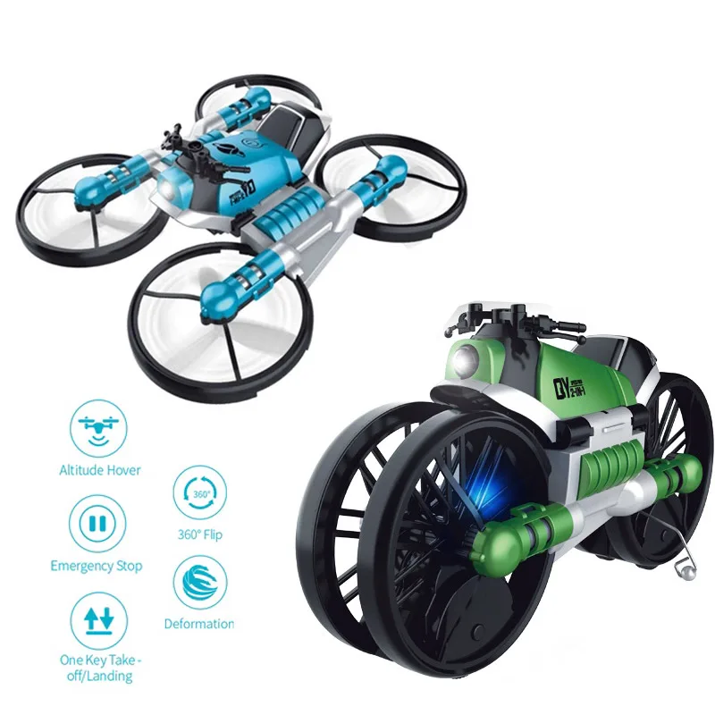 2 In 1 Deformation Motorbike Folding Rc Remote Control Flying Wifi